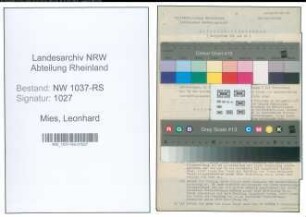 Entnazifizierung Leonhard Mies , geb. 11.11.1904 (Landgerichtsrat)