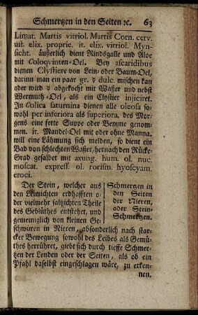 Schmertzen in den Seiten der Nieren, oder Stein-Schmertzen