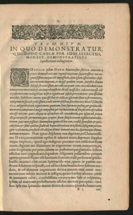 Prooemium, In Quo Demonstratur, Quomodo Causae Per Suos Effectus, Hoc Est, Demonstratione a posteriori indagentur.