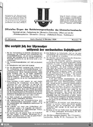 Wie verhält sich der Uhrmacher während der verdunkelten Geschäftszeit?