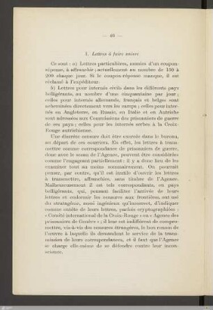 I. - Lettres à faire suivre