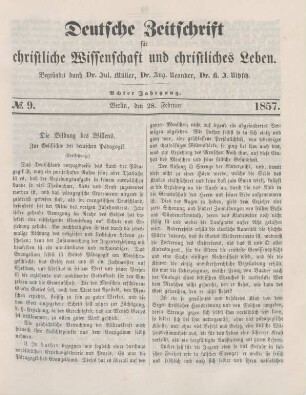 65-72 Die Bildung des Willens : zur Geschichte der deutschen Pädagogik (Fortsetzung)