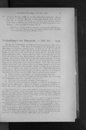 Verhandlungen mit Dänemark. - 1431 Jul. -Sept.