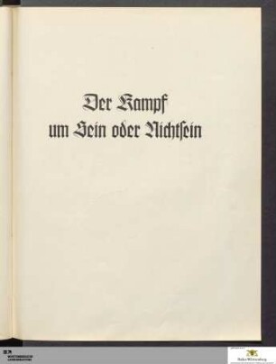 3. Buch: Der Kampf um Sein oder Nichtsein