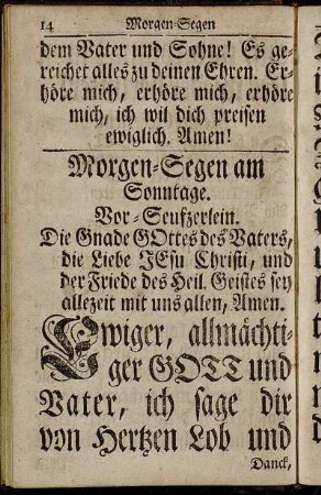 Morgen-Segen am Sonntage