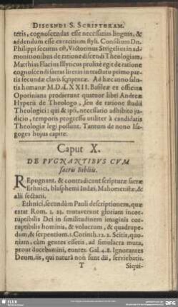 Caput X. De Pugnantibus Cum sacris Biblis