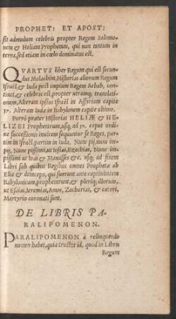 De Libris Paralipomenon.