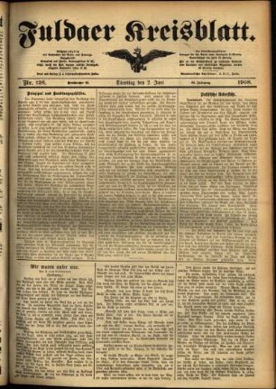 Ausgabe vom Dienstag, den 02. Juni 1908.