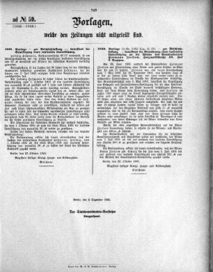 Anlage: ad No.59 (1041-1042), Vorlagen, welche den Zeitungen nicht mitgeteilt sind