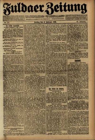 Ausgabe vom Freitag, den 08. Februar 1918.