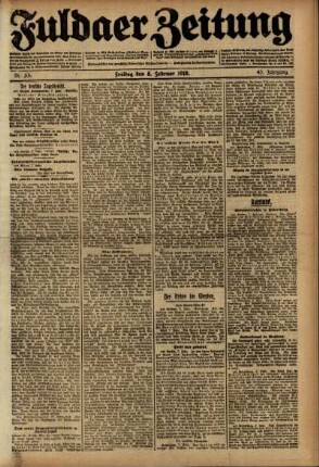 Ausgabe vom Freitag, den 08. Februar 1918.