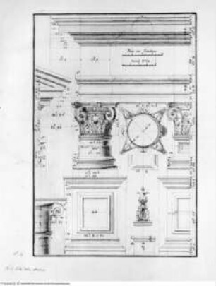 Cappella Emiliana nell'isola di S. Michiele di Murano, e quella di S. Anna nell'isola della Grazia, misurate e disegnate da me Tommaso Temanza., Tafel 2: Santa Maria della Grazia, Cappella di S. Anna?, Architekturdetails, Maßangaben