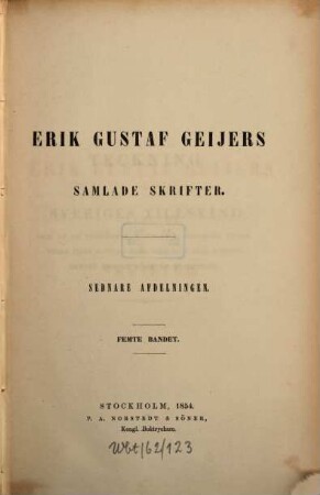 Erik Gustaf Geijers Samlade skrifter, 2,5