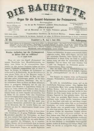 No. 23. Frankfurt a. M., den 5. Juni 1915. 58. Jahrgang.