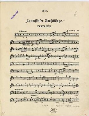 Tannhäuser Nachklänge : Fantaisie : op. 194