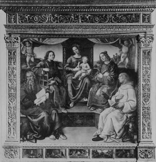 Thronende Madonna mit den Heiligen Laurentius, Johannes Evangelist, Stephan und Bernhard