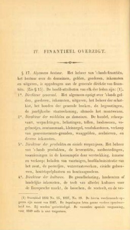 IV. Finantieel overzigt