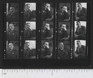 Kontaktabzüge von Porträtaufnahmen Thomas Mann