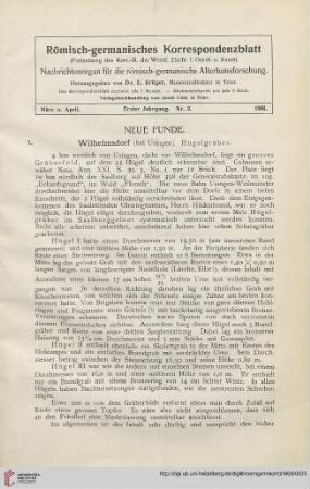 1: Wilhelmsdorf (bei Usingen) : Hügelgräber