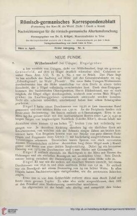 1: Wilhelmsdorf (bei Usingen) : Hügelgräber
