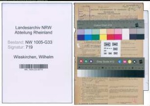 Entnazifizierung Wilhelm Wisskirchen , geb. 21.10.1900 (Lehrer)