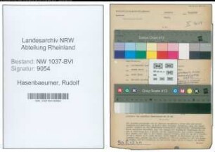 Entnazifizierung Rudolf Hasenbaeumer , geb. 21.02.1885 (Postamtmann)