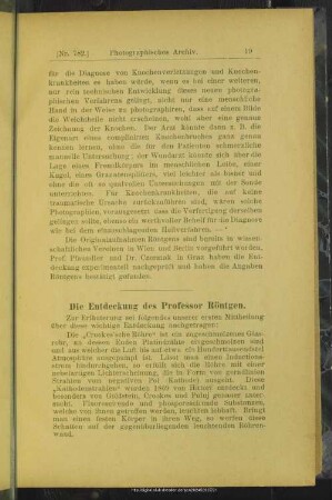 Die Entdeckung des Professors Röntgen