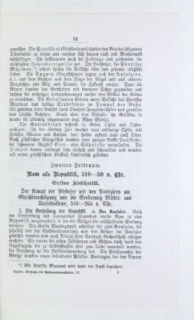 Zweiter Zeitraum. Rom als Republik, 510 - 30 v. Chr.