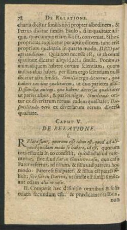 Caput V. De Relatione.