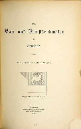 Die Bau- und Kunstdenkmäler der Provinz Ostpreußen, 4. Die Bau- und Kunstdenkmäler in Ermland