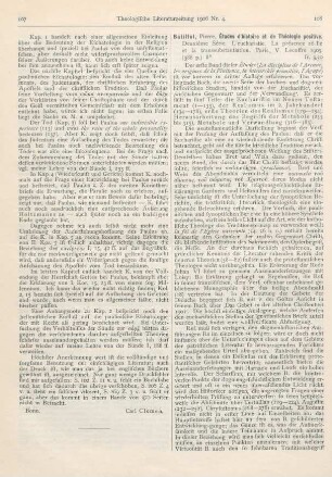 108-109 [Rezension] Batiffol, Pierre, Études d‘histoire et de Théologie positive. Deuxième Série. L’eucharistie
