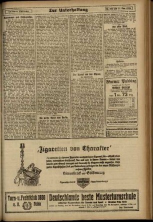 Zweite Ausgabe vom Donnerstag, den 27. November 1924.