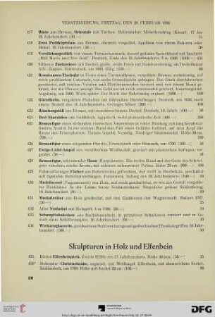 Skulpturen in Holz und Elfenbein (Nr. 435-463)