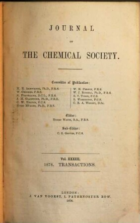 Journal of the Chemical Society. 33. 1878