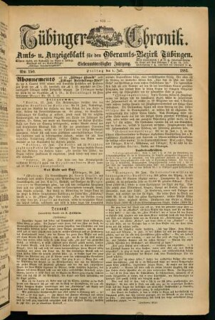1. Juli (Nro. 150) - 3. Juli (Nro. 152)