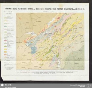 Taf. I. Geognostische Uebersichts-Karte der Herzoglich Nassauischen Aemter Dillenburg und Herborn