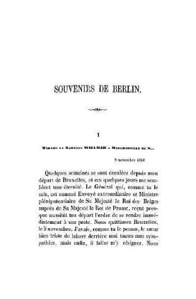I. Madame la Baronne Willmar a Mademoiselle de S ...