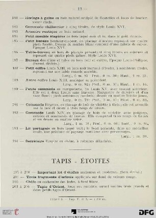 Tapis – Étoffes (Nr. 195-206)