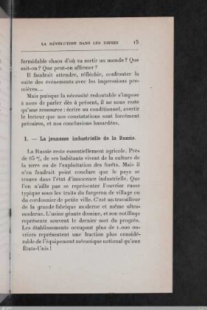 I. La jeunesse industrielle de la Russie