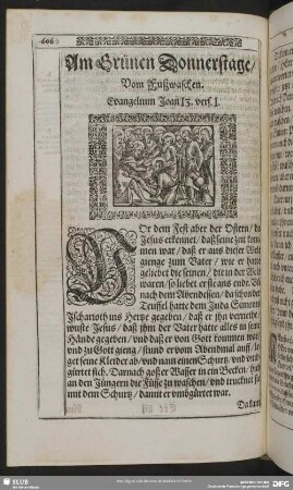 Am Grünen Donnerstage. Vom Fußwaschen. Evangelium Joan. 13. vers. 1