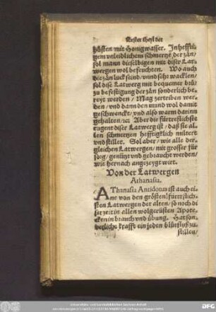 Von der Latwergen Athanasia.
