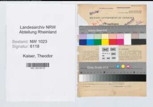 Entnazifizierung Theodor Kaiser , geb. 16.08.1889 (Landesoberinspektor)