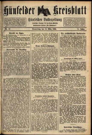 Ausgabe vom Donnerstag, den 18. März 1926.