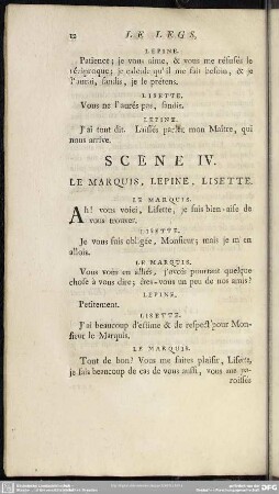 Scene IV. Le Marquis, Lepine, Lisette