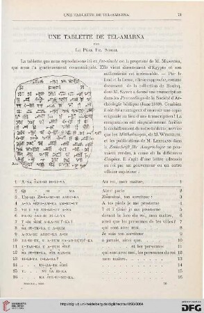 13: Une tablette de Tel-Amarna