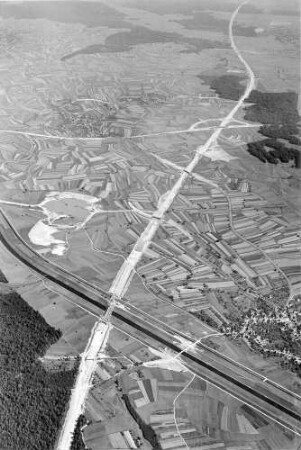 Trassierung mit Blick nach Norden Im Vordergrund: Kinzigbrücke Griesheim, Bildmitte: AS Appenweier
