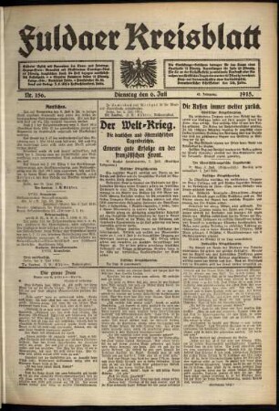 Ausgabe vom Dienstag, den 06. Juli 1915.