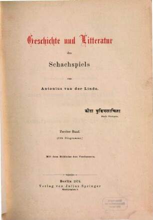 Geschichte und Litteratur des Schachspiels. II