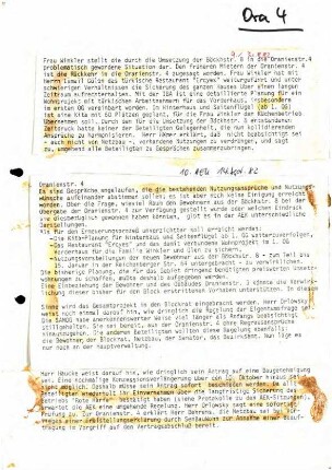 Dokumentation: Konflikte um Hausbesetzungen               der Oranienstraße 2a, 3 und 4, 1982 bis 1983