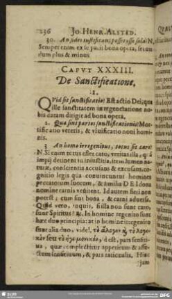 Caput XXXIII. De Sanctificatione